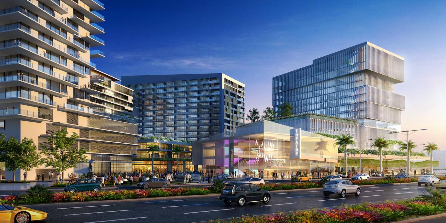 An illustration of a planned streetscape in Collier County