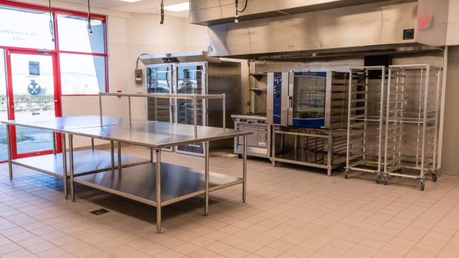 View of a kitchen at the culinary accelerator