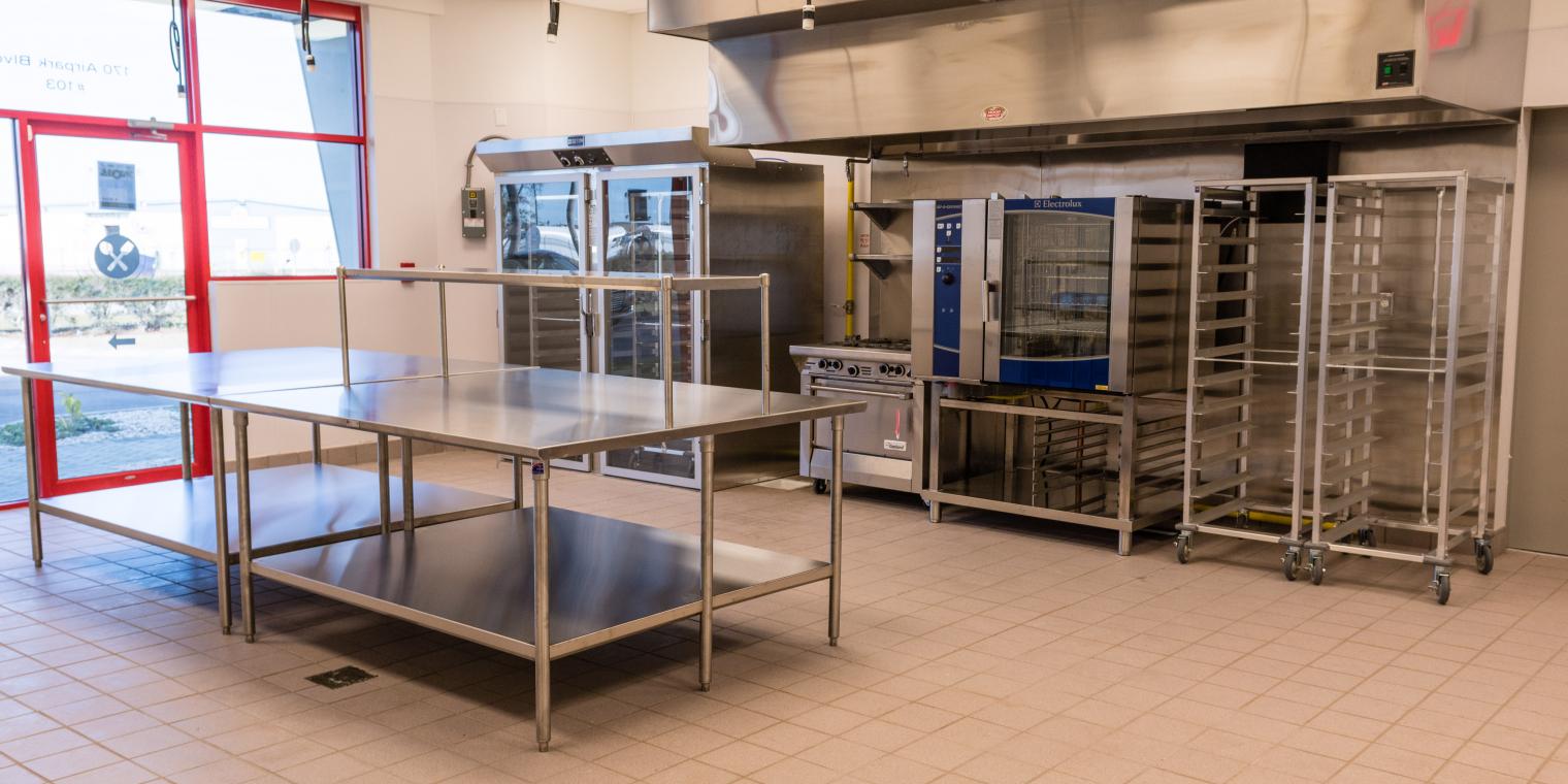 View of a kitchen at the culinary accelerator